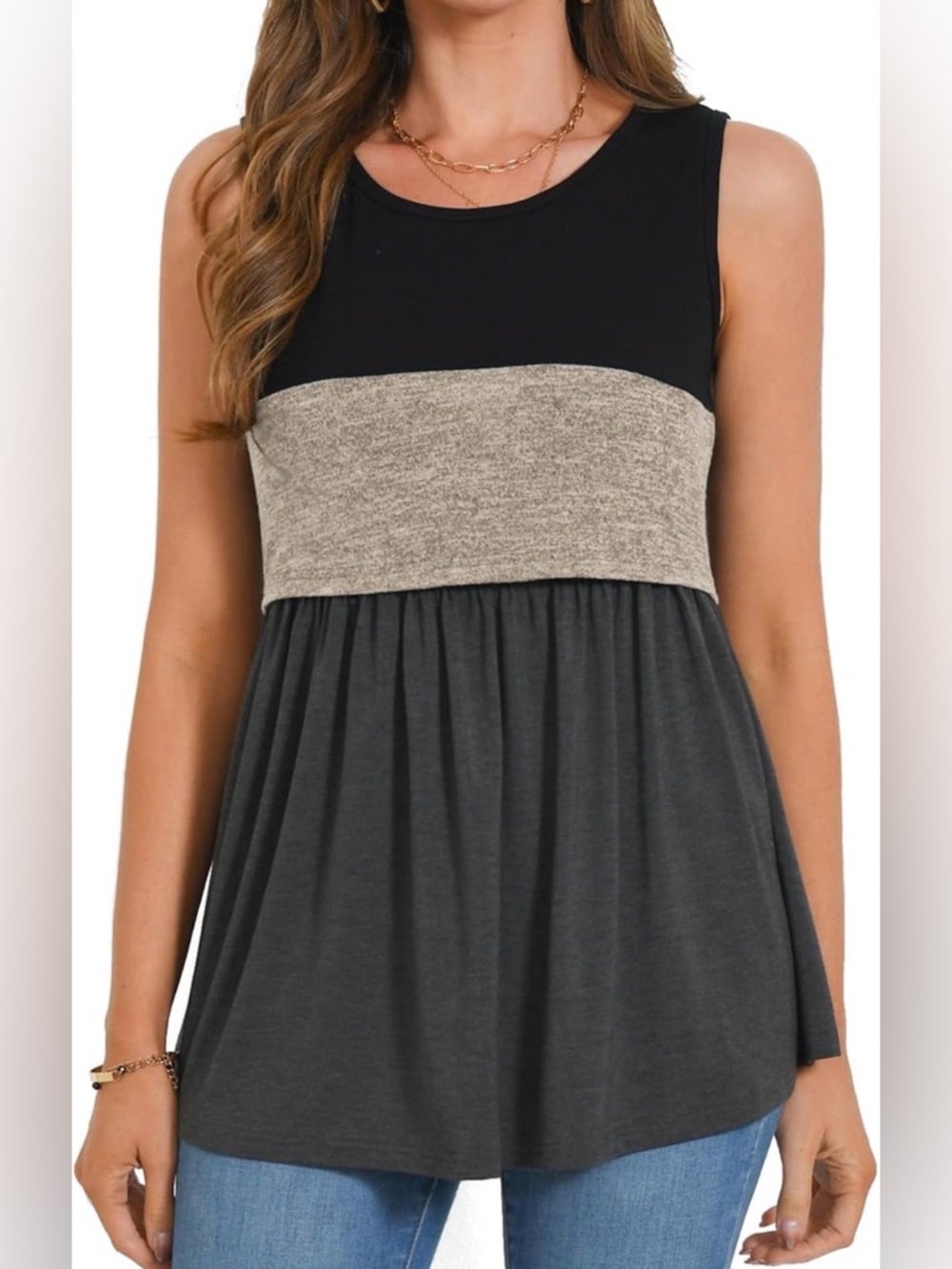 🍂3 for $15🍂 Black and Gray Sleeveless Top